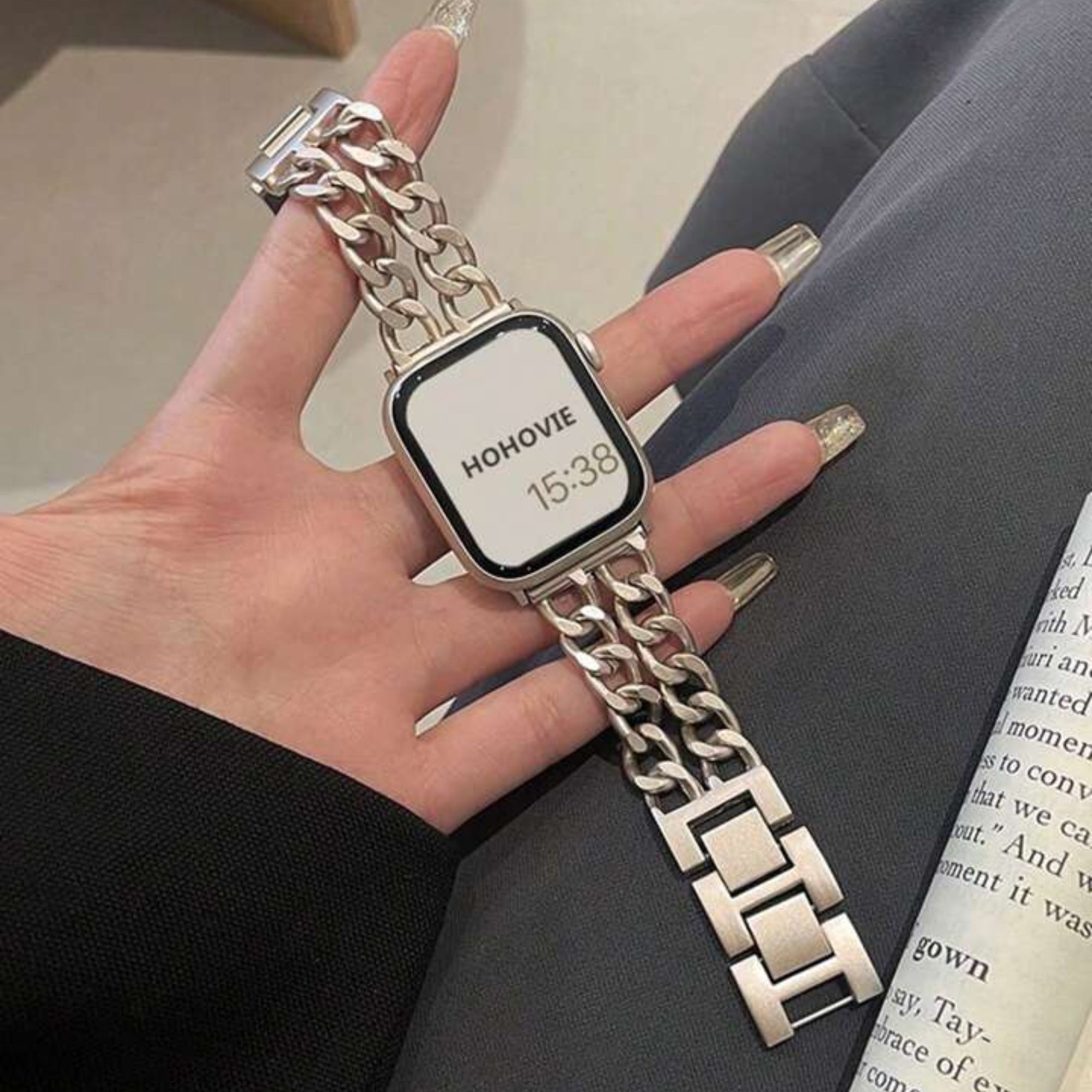 Apple Watch double chain link strap - starlight