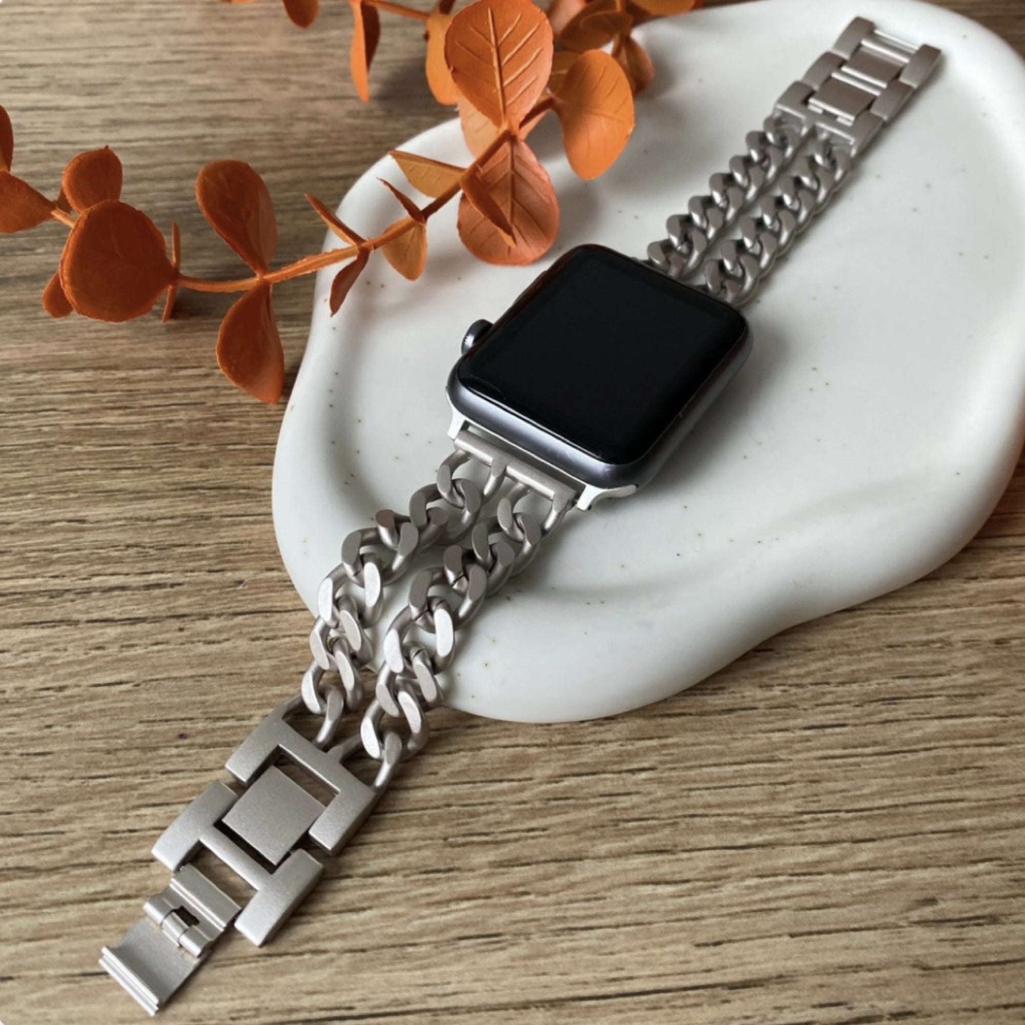 Apple Watch double chain link strap - starlight