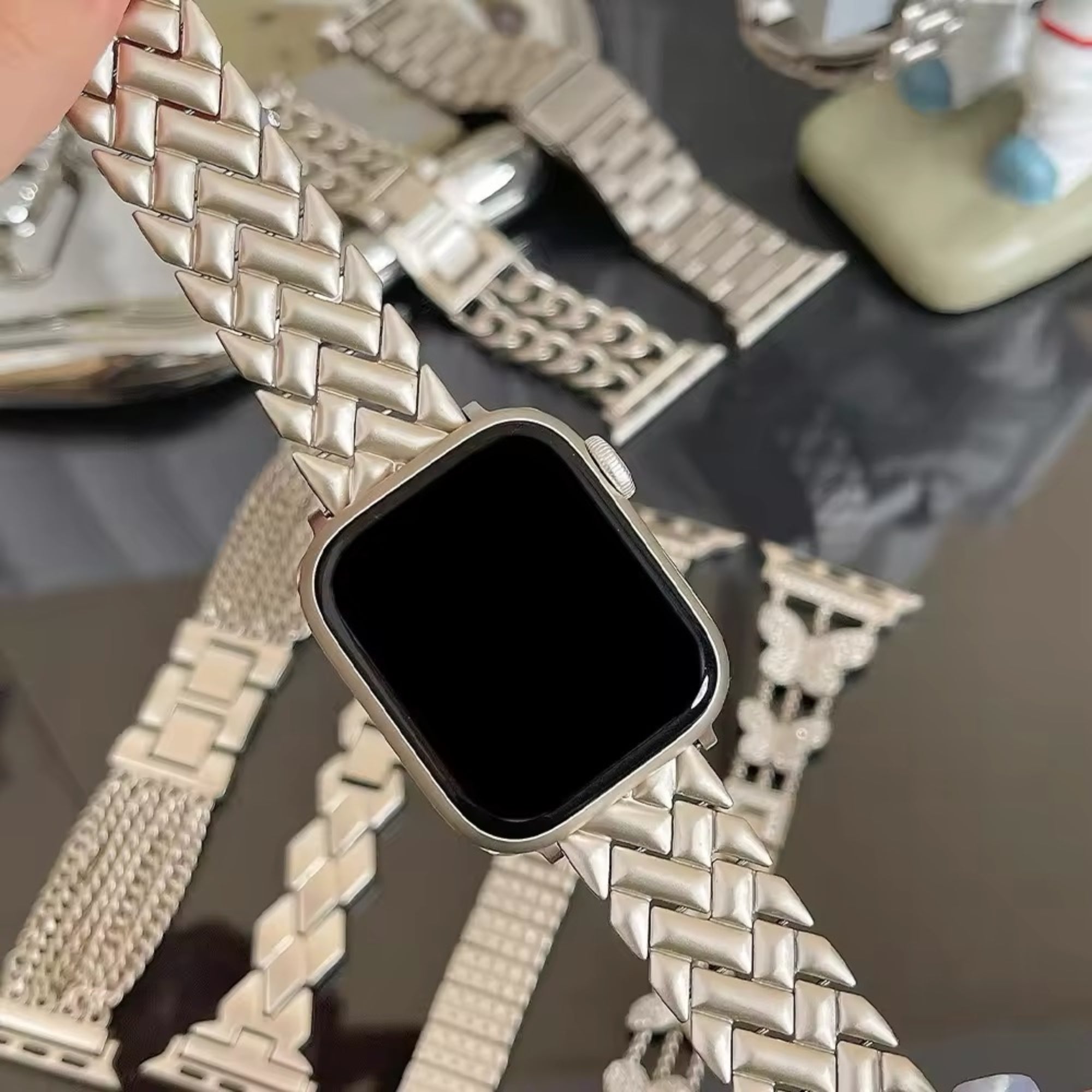 Apple Watch herringbone smart band - starlight