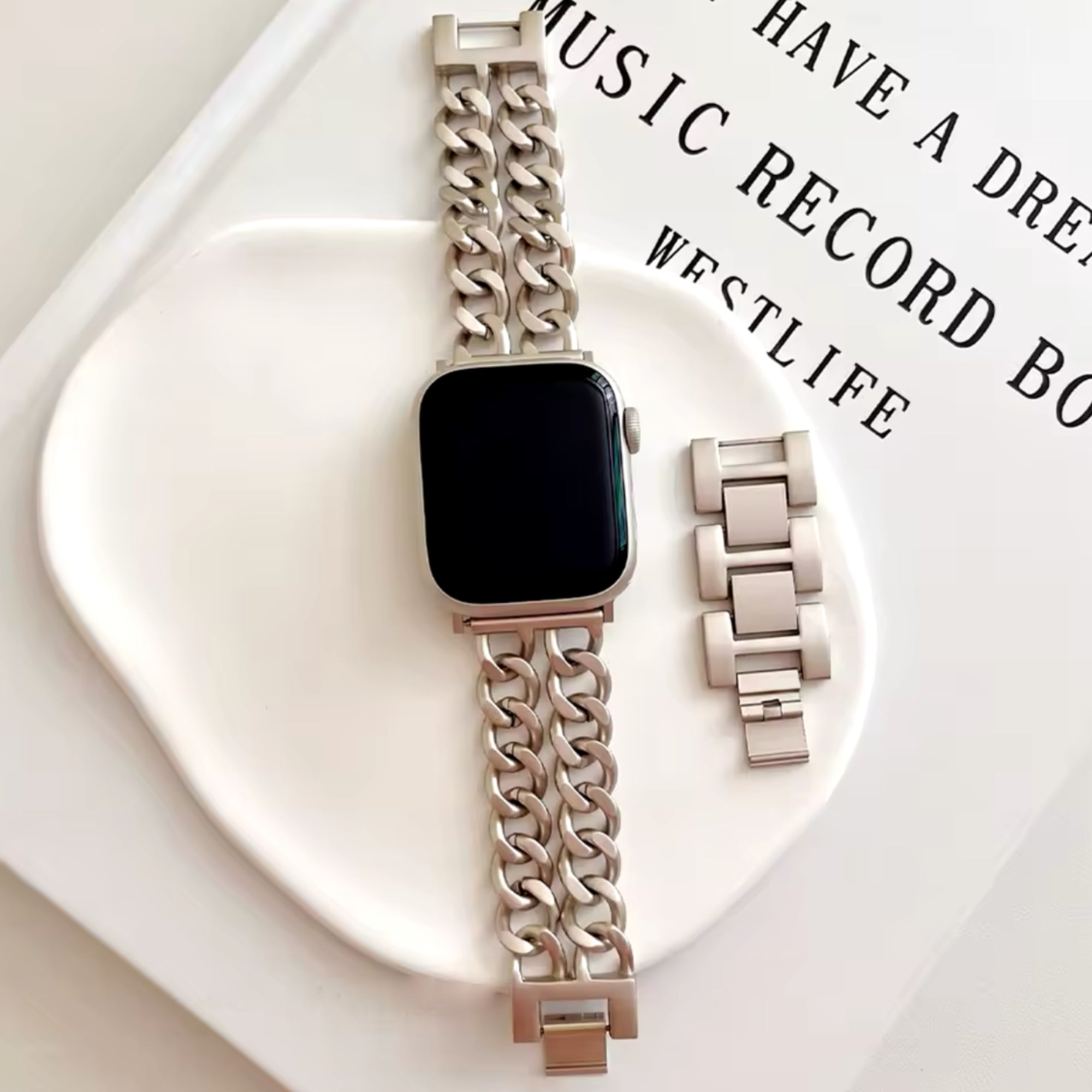 Apple Watch double chain link strap - starlight