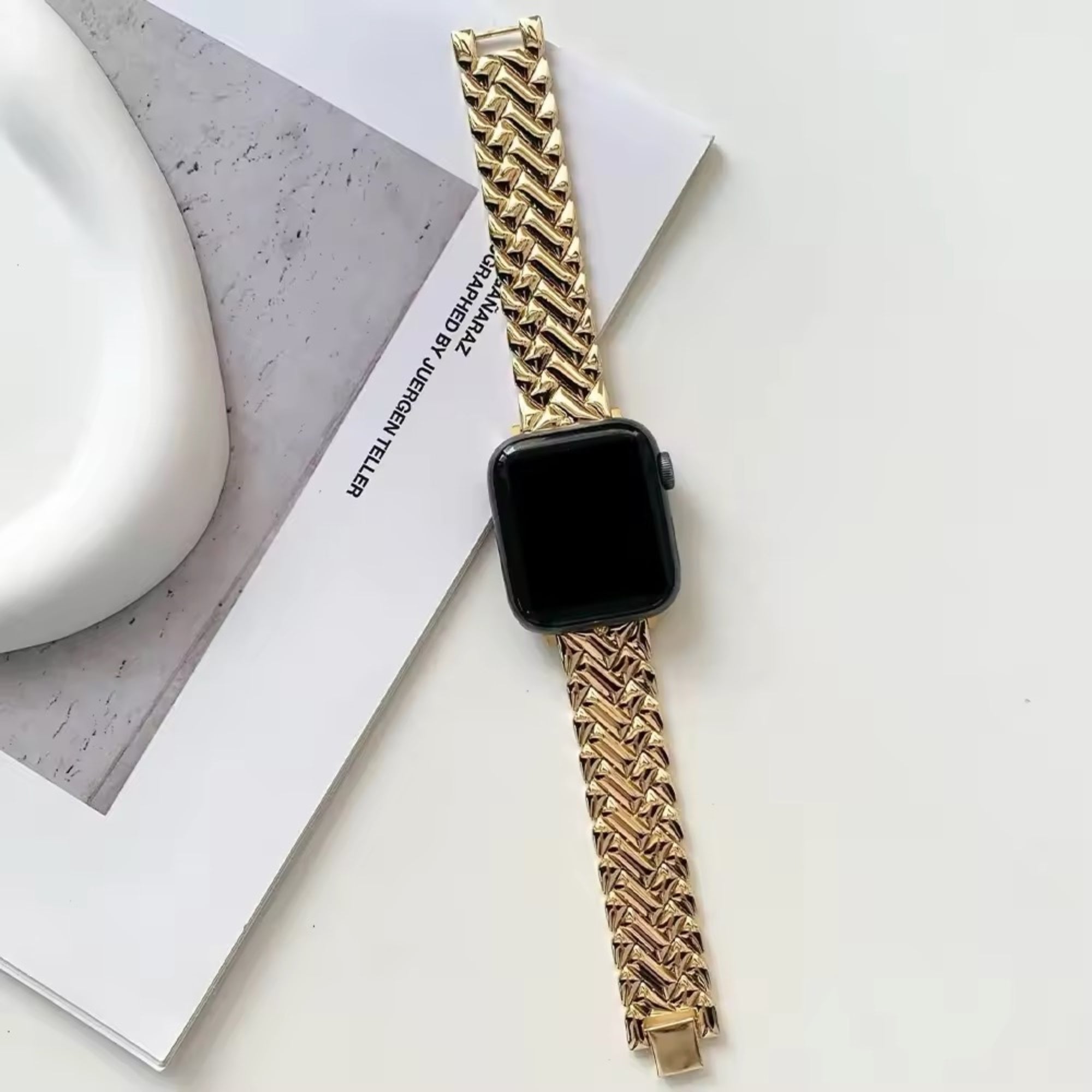 Apple Watch Herringbone Slim Band - Gold