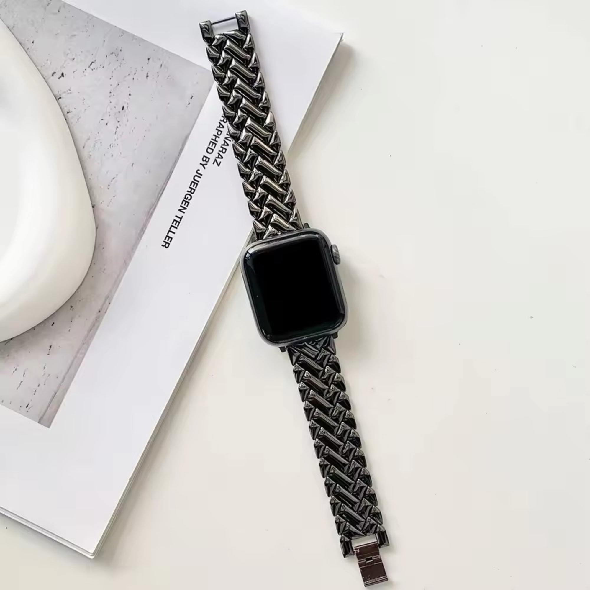 Apple Watch visgraat slim bandje - zwart