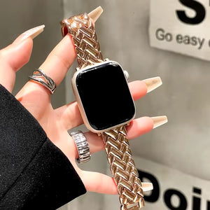 Apple Watch Herringbone Slim Band - Gold