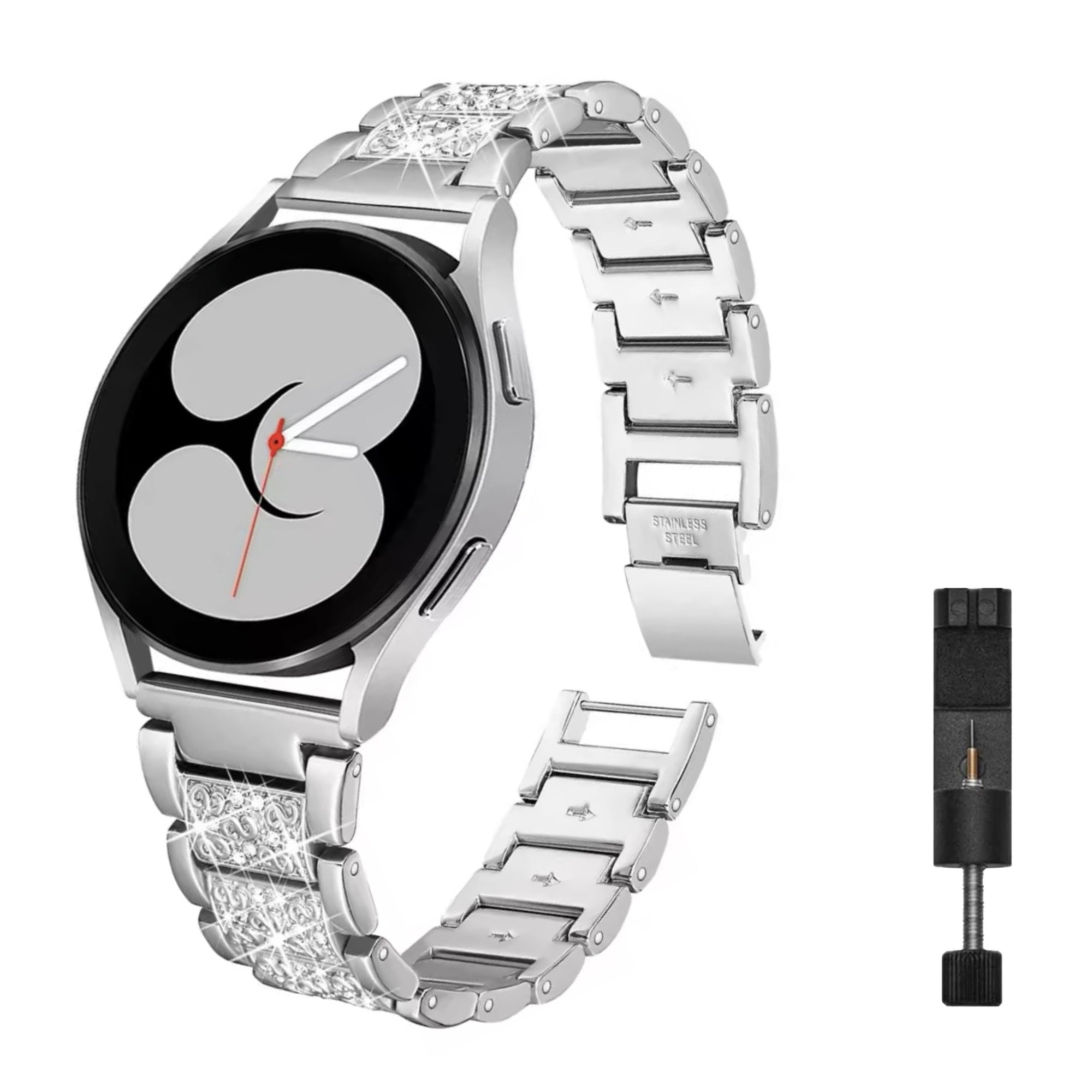 Samsung Galaxy Watch diamond link strap - silver