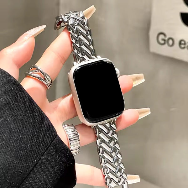 Apple Watch visgraat slim bandje - zilver