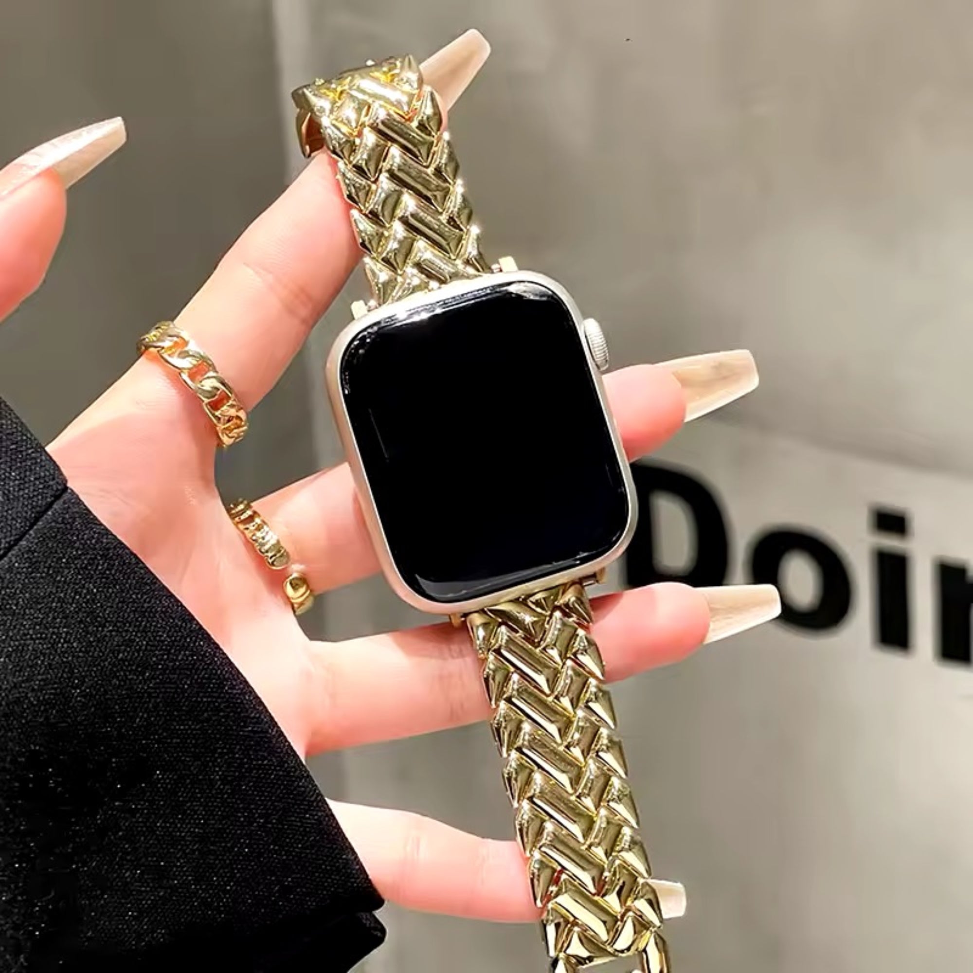 Apple Watch Herringbone Slim Band - Gold