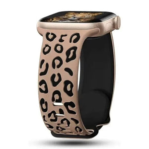 Apple Watch silicone panther strap - white black