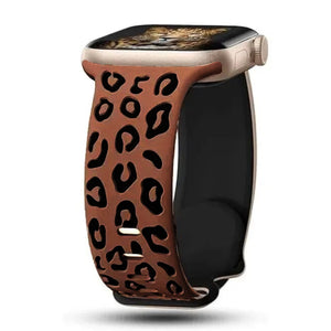 Apple Watch silicone panther strap - white black