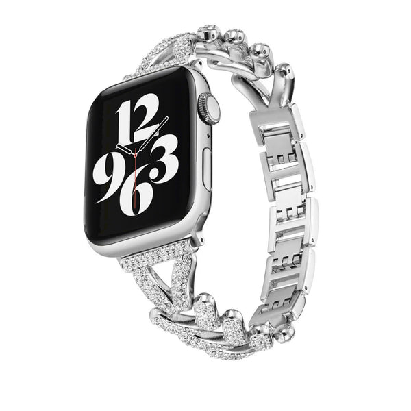 Apple Watch diamond V strap - silver