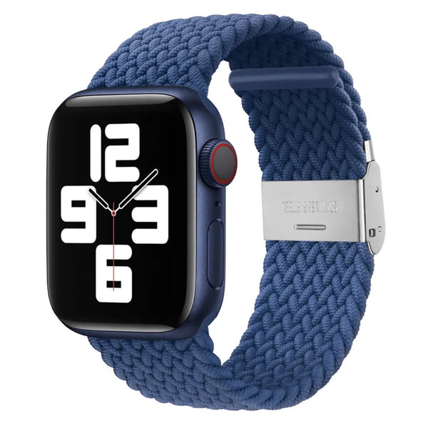 Geflochtene Schlaufe für die Apple Watch verstellbar – Meeresblau