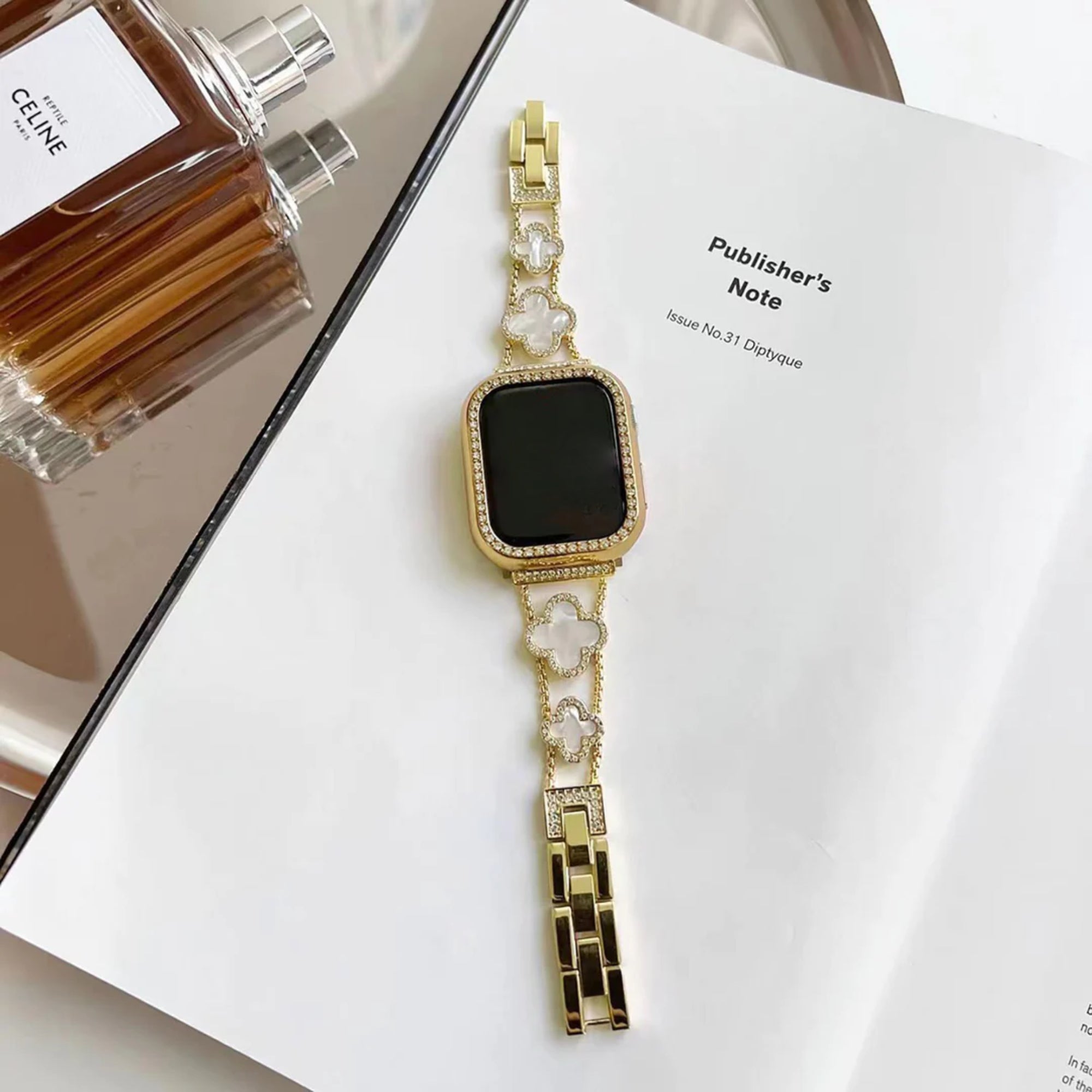 Apple Watch clover band pearl - gold