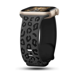 Apple Watch silicone panther strap - white black
