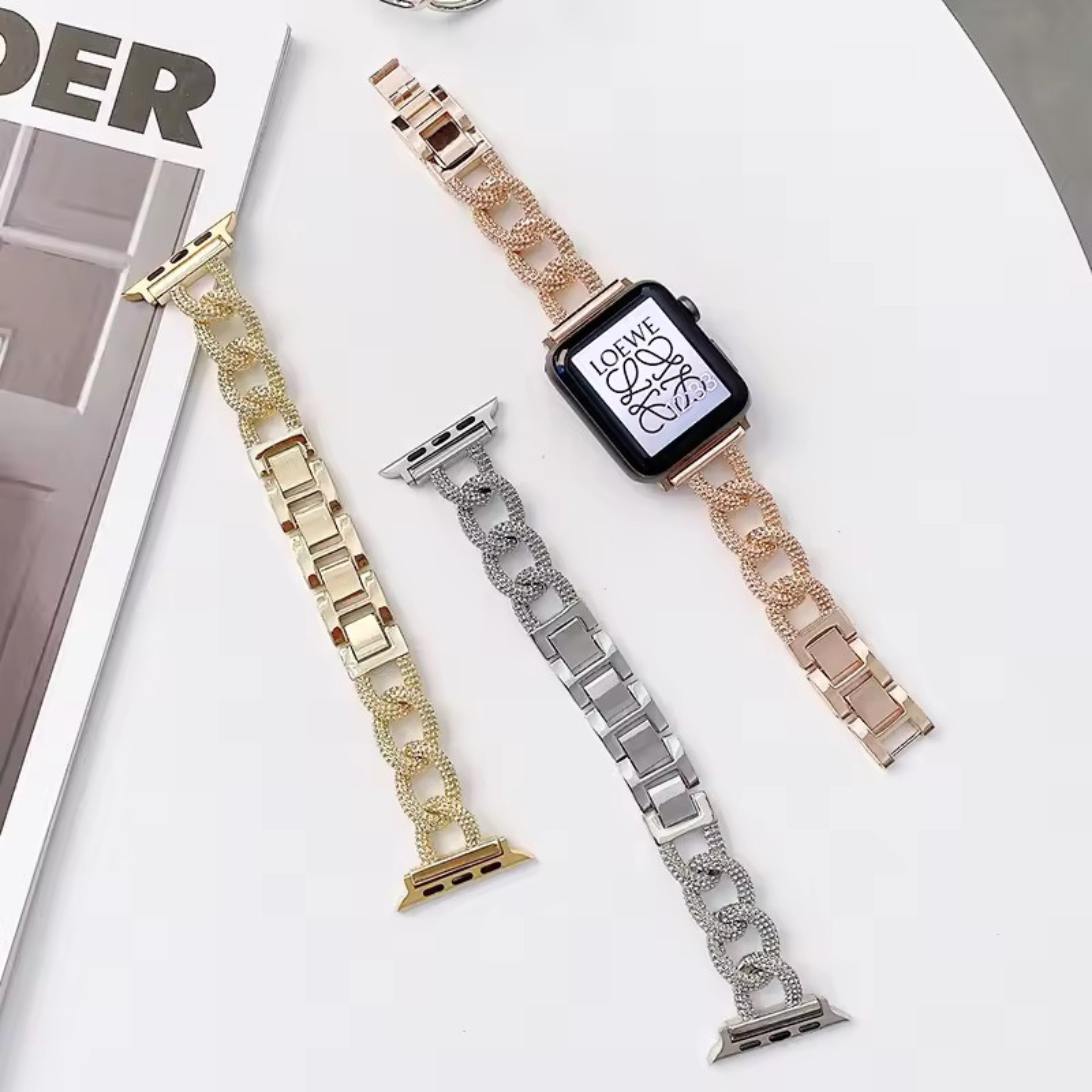 Apple Watch inspired chain strap - silver