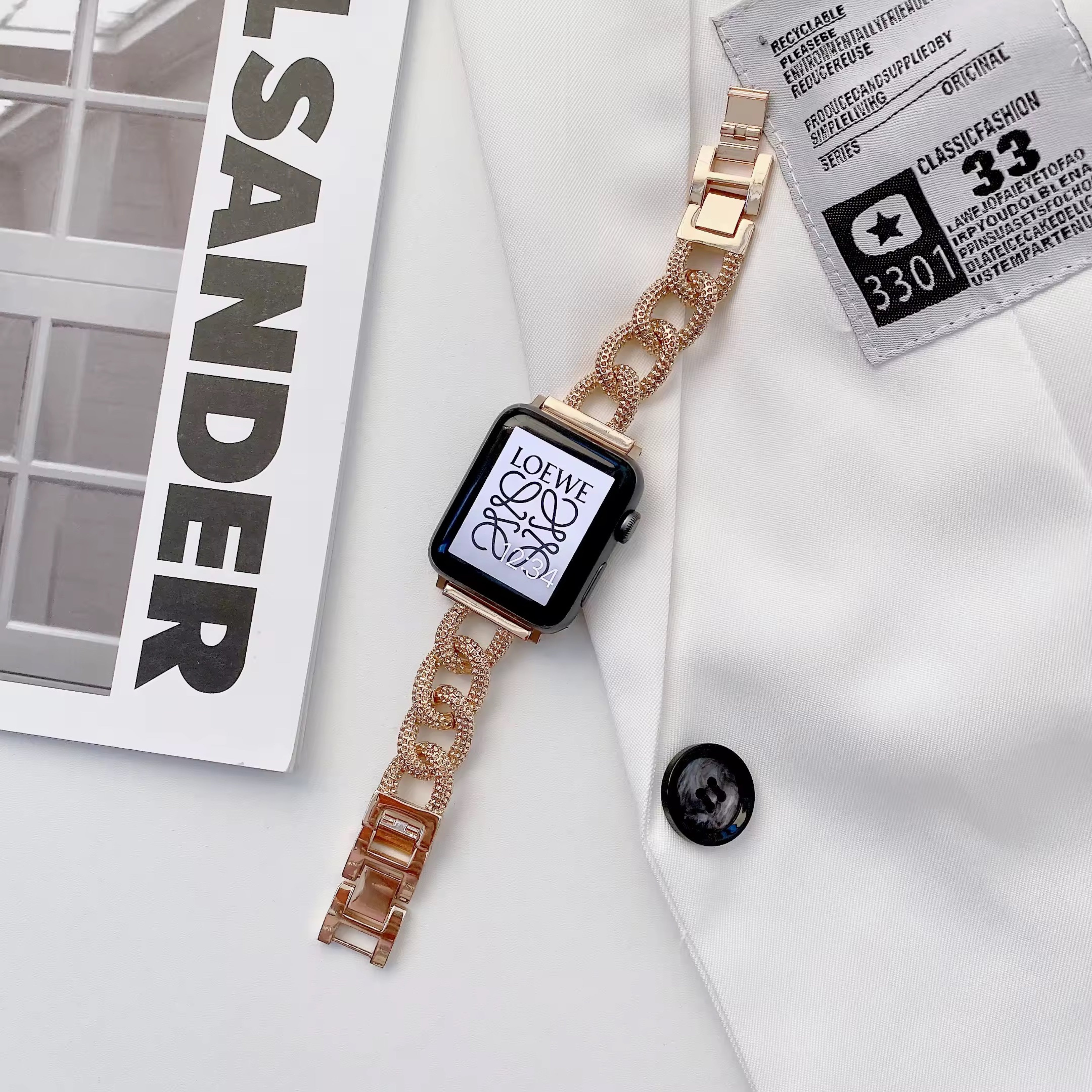 Apple Watch inspired chain strap - rose gold