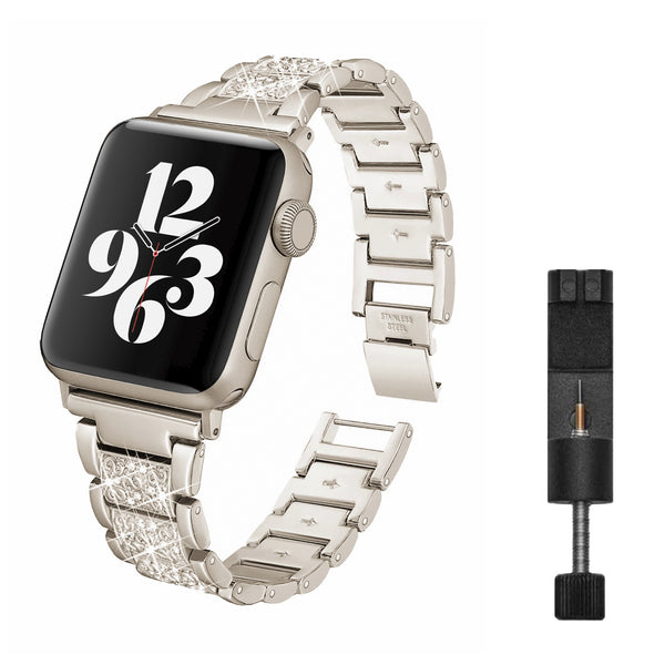 Diamant-Gliederarmband der Apple Watch – Sternenlicht