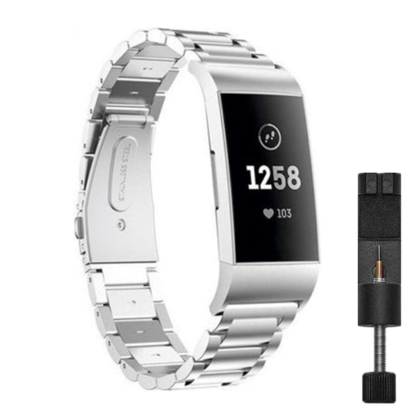 Fitbit charge 3/4 link band - silver