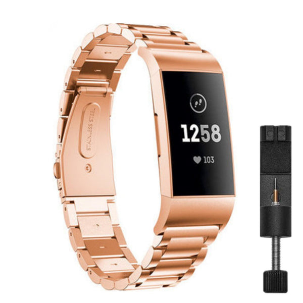 Fitbit charge 3/4 link strap - rose