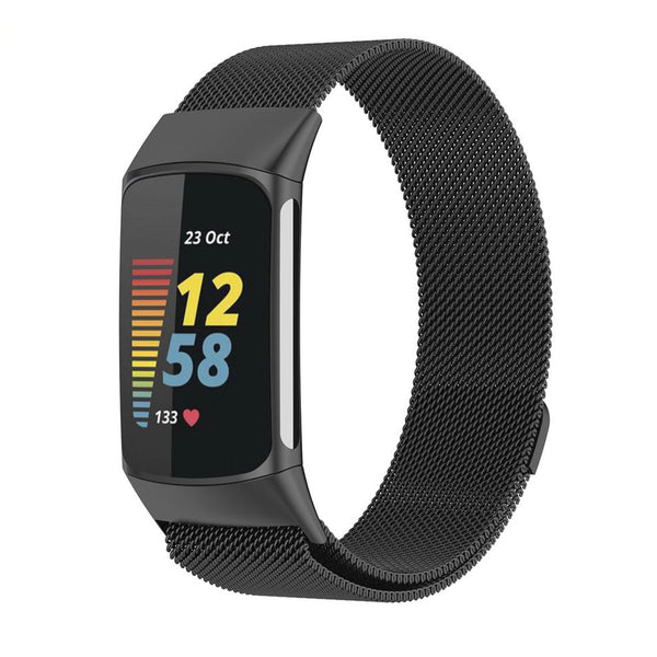 Fitbit charge 5/6 milanese band - black