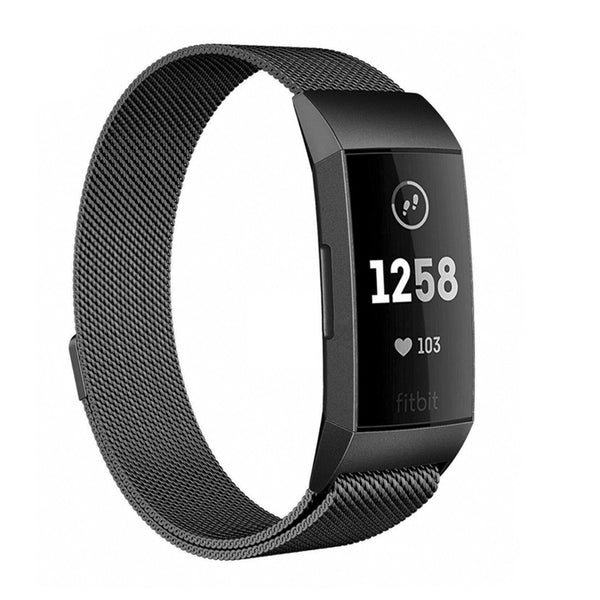 Fitbit charge 3/4 milanese band - black