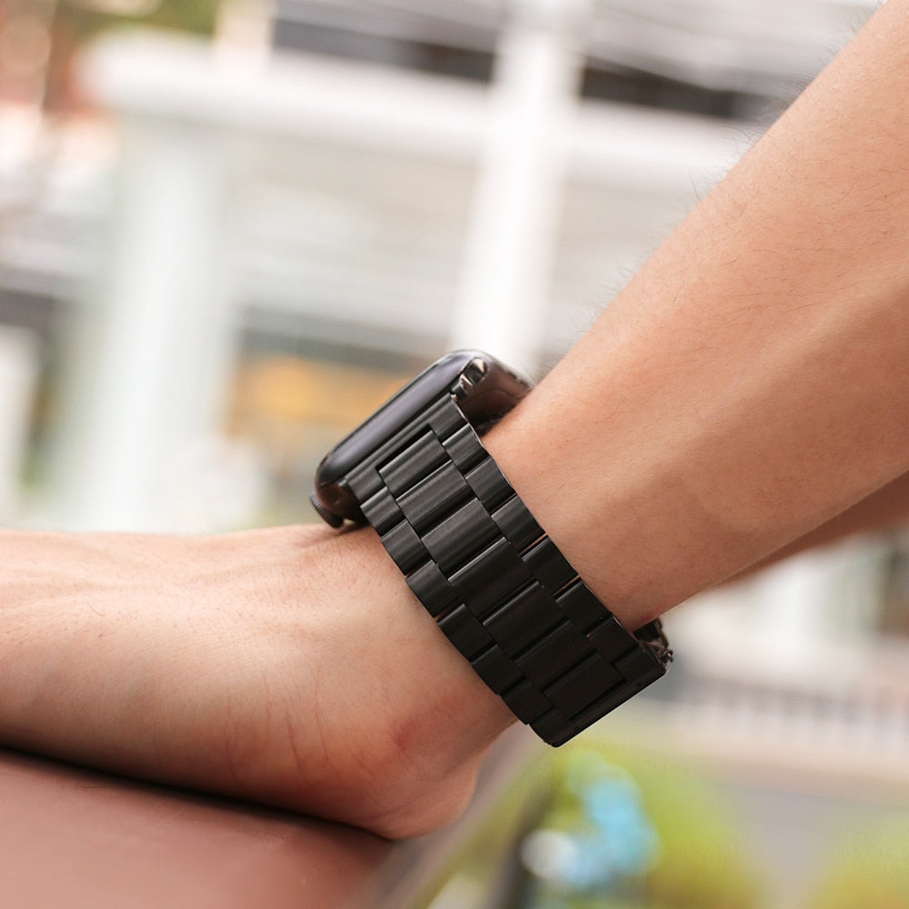 Apple Watch steel link strap - black