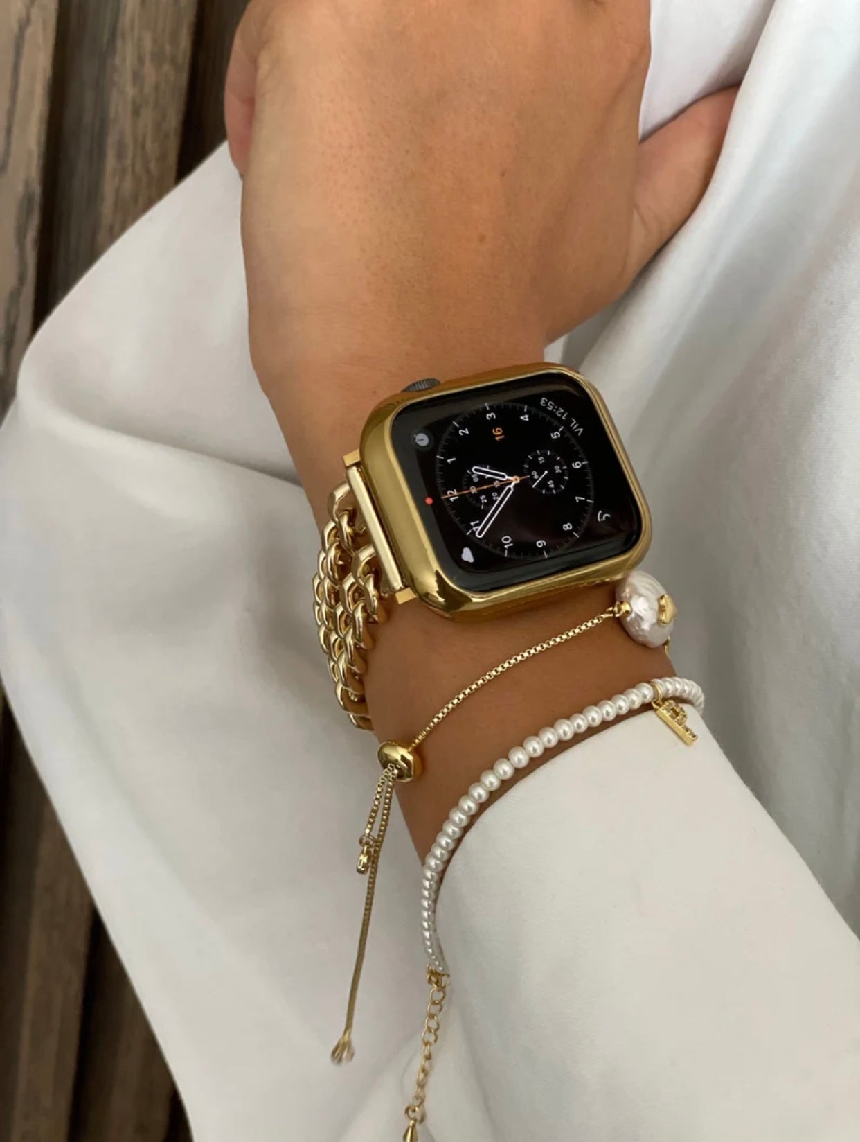 Apple Watch double chain link strap - gold
