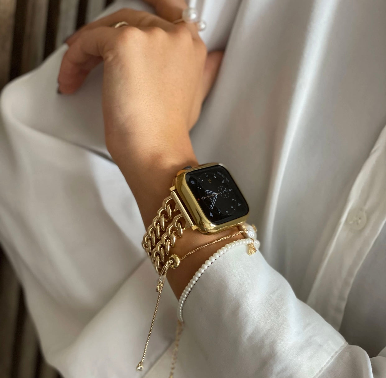 Apple Watch double chain link strap - gold