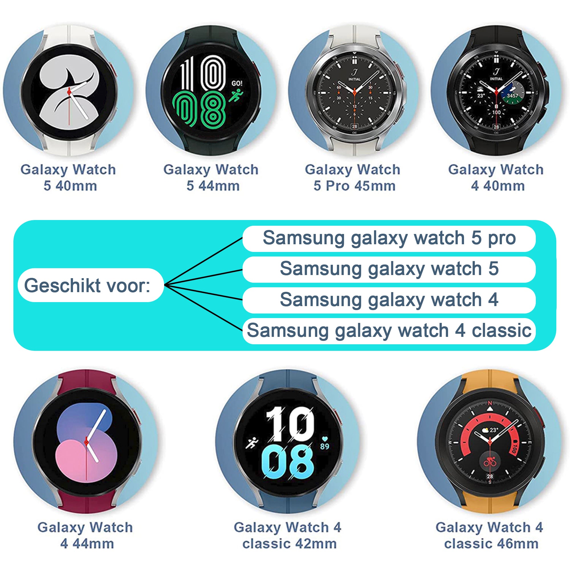Samsung Galaxy Watch link strap for watch 4/5/5pro - gold