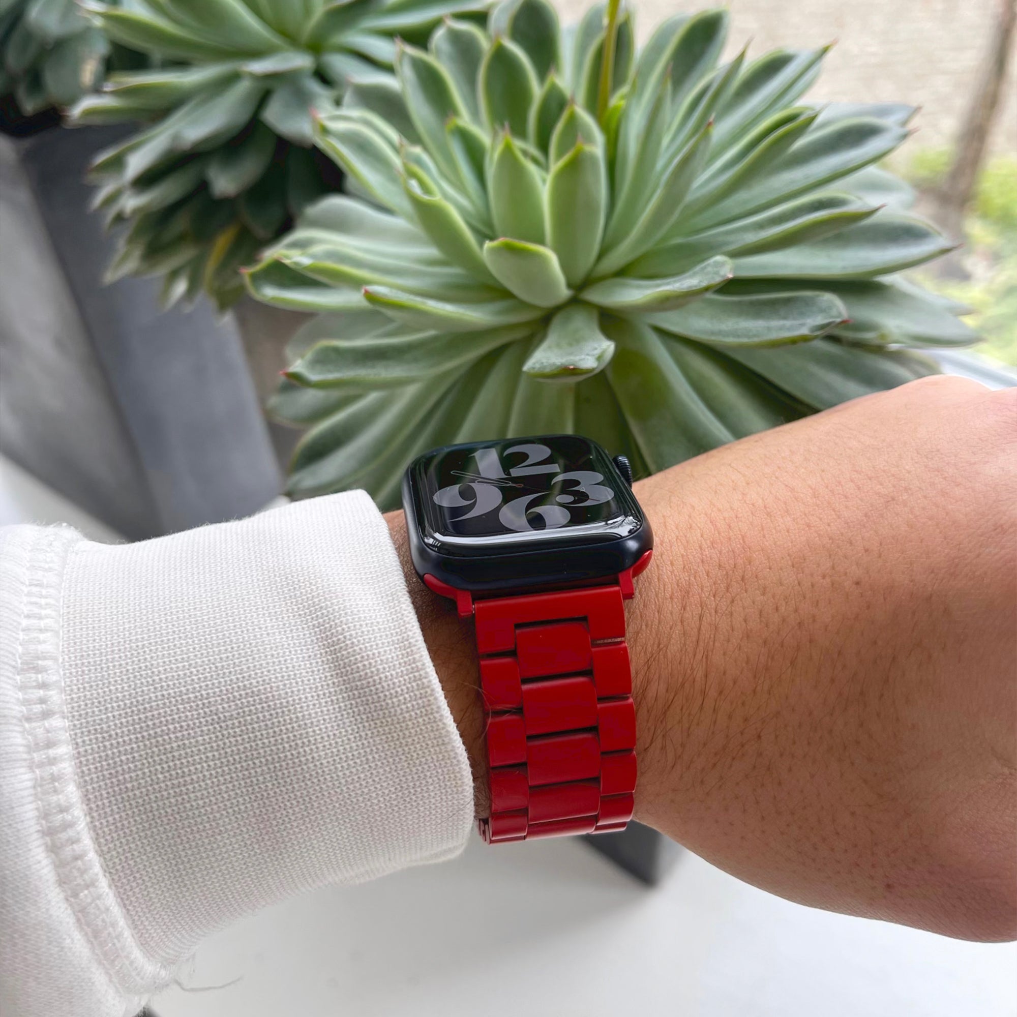 Apple Watch steel link strap - red