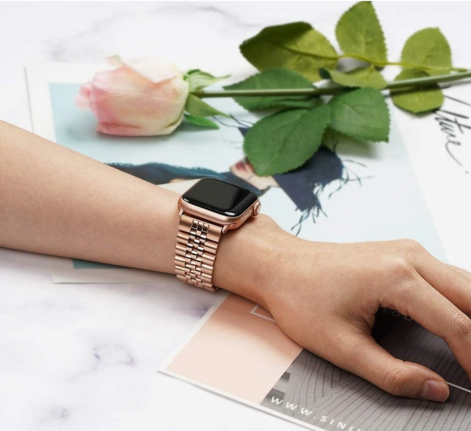 Apple Watch Stahl-Jubiläumsarmband – Rosé