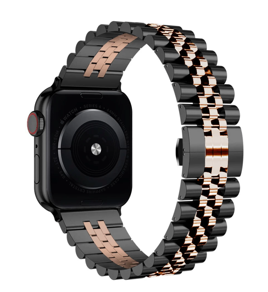 Apple Watch Stahl-Jubiläumsarmband – schwarze Rose