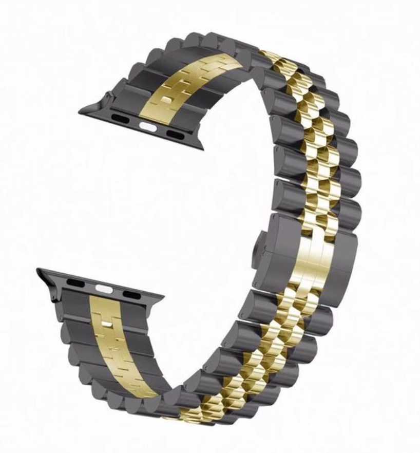 Jubiläumsarmband für die Apple Watch aus Stahl – Schwarzgold