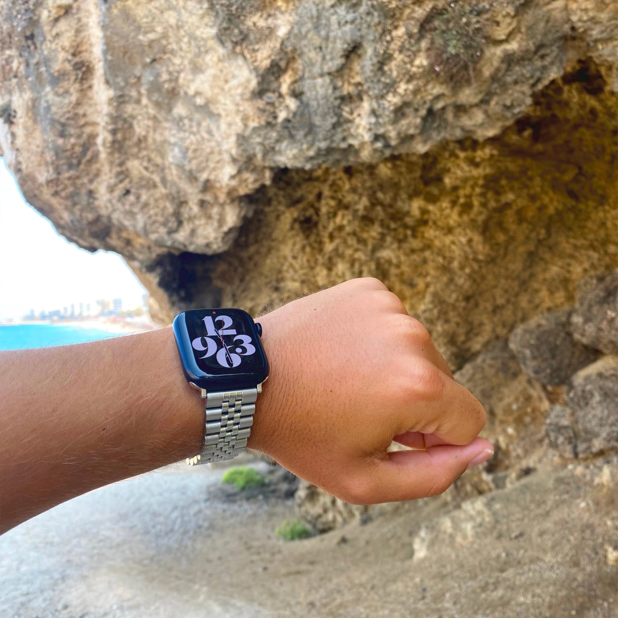 Apple Watch Stahl-Jubiläumsarmband – Silber