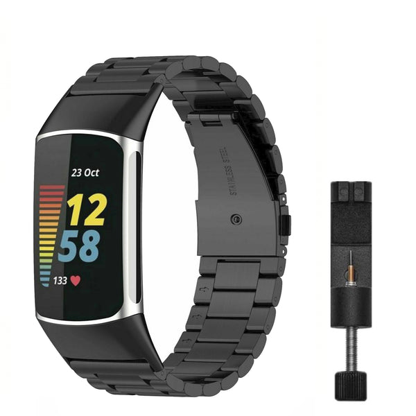 Fitbit charge 5/6 link band - black