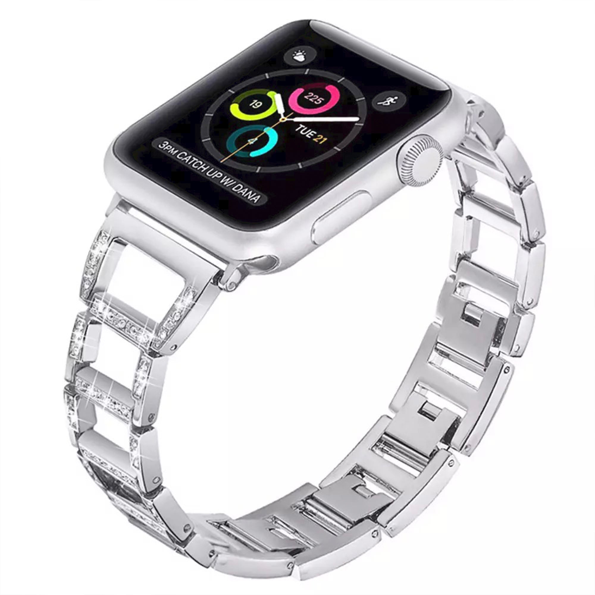 Apple Watch diamond open link strap - silver