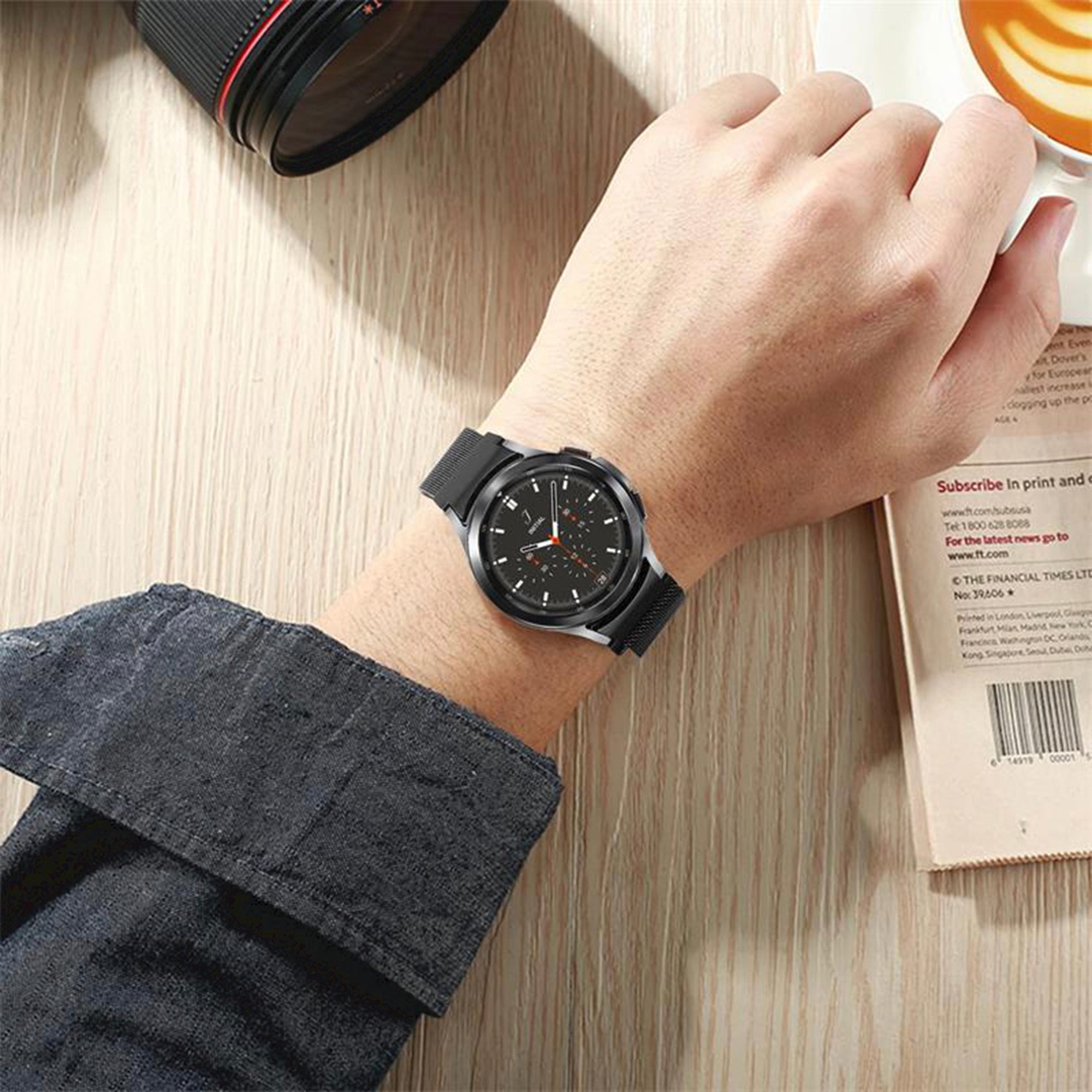 Samsung Galaxy Watch milanese band voor watch 4/5/5pro  - zwart