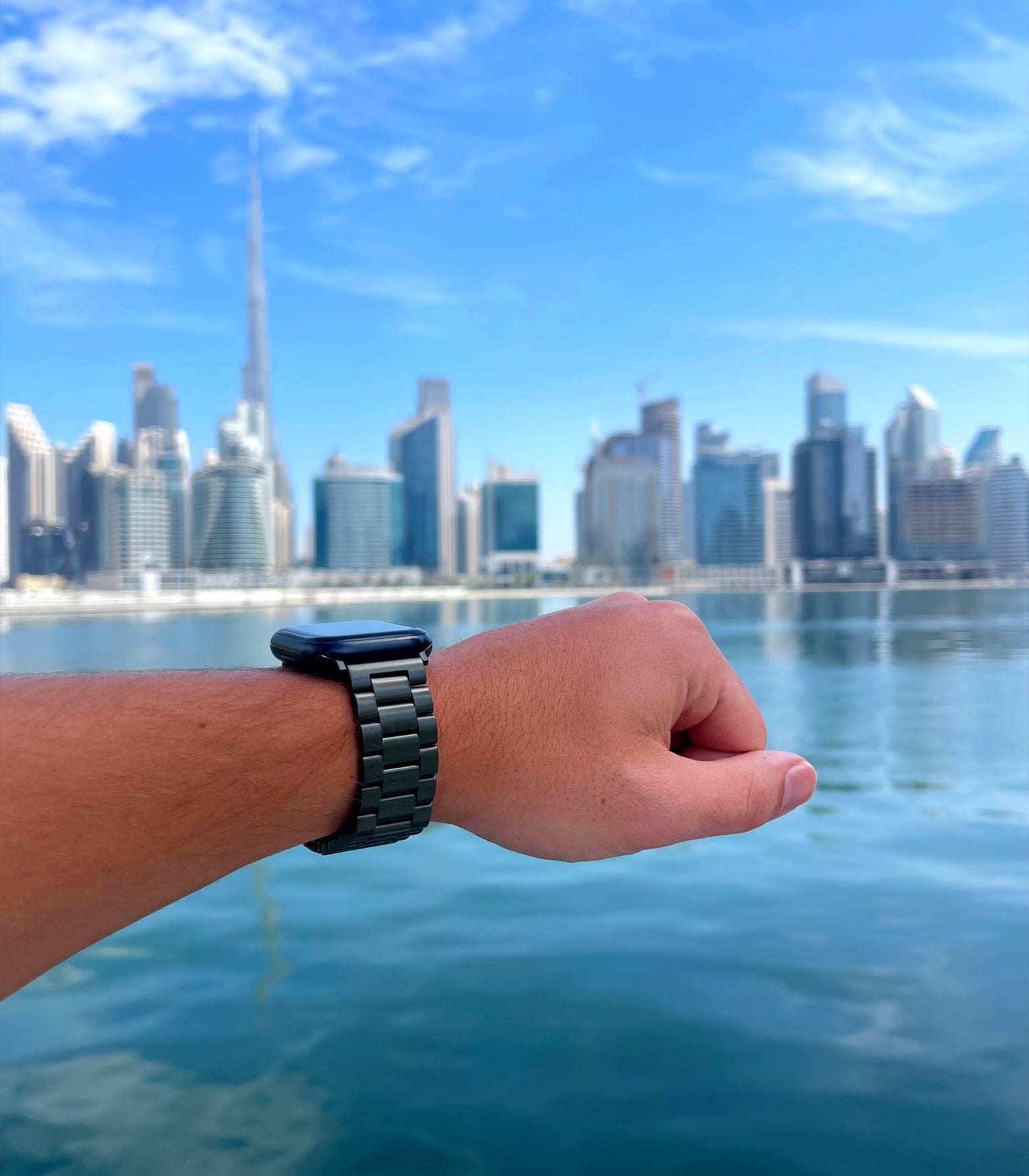 Apple Watch steel link strap - army green
