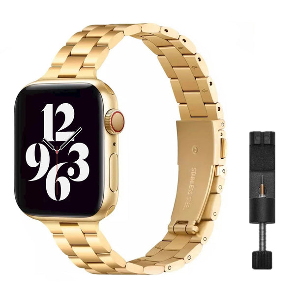 Apple Watch Stahlgliederarmband schlank – Gold 