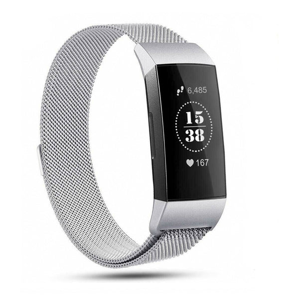 Fitbit charge 3/4 milanese band - silver
