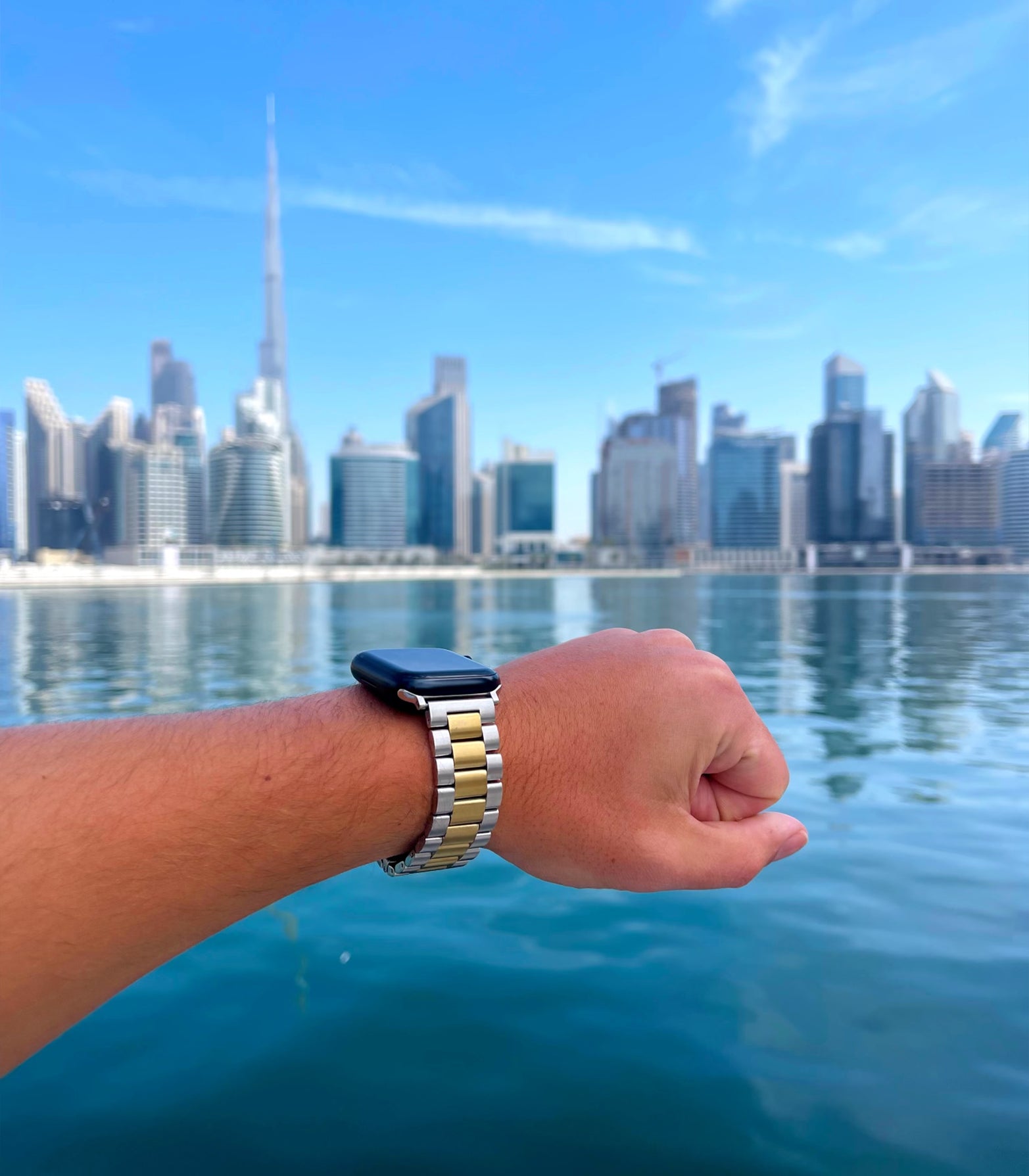 Apple Watch steel link strap - silver gold