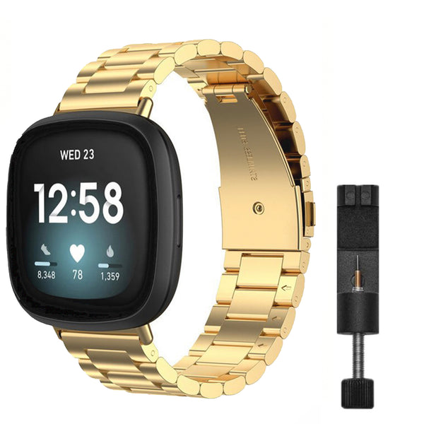 Fitbit Versa 3 / 4 / Sense-Verbindungsarmband – Gold
