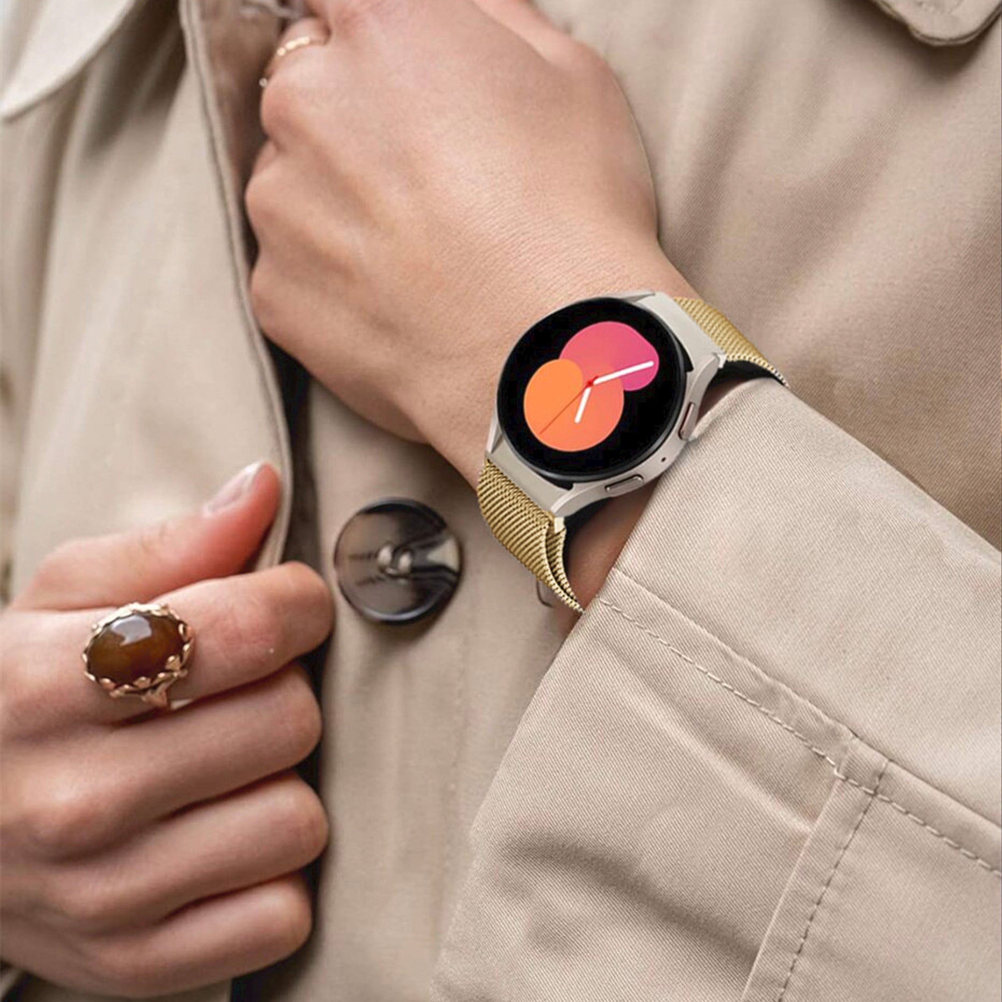 Samsung Galaxy Watch milanese strap for watch 4/5/5pro - gold