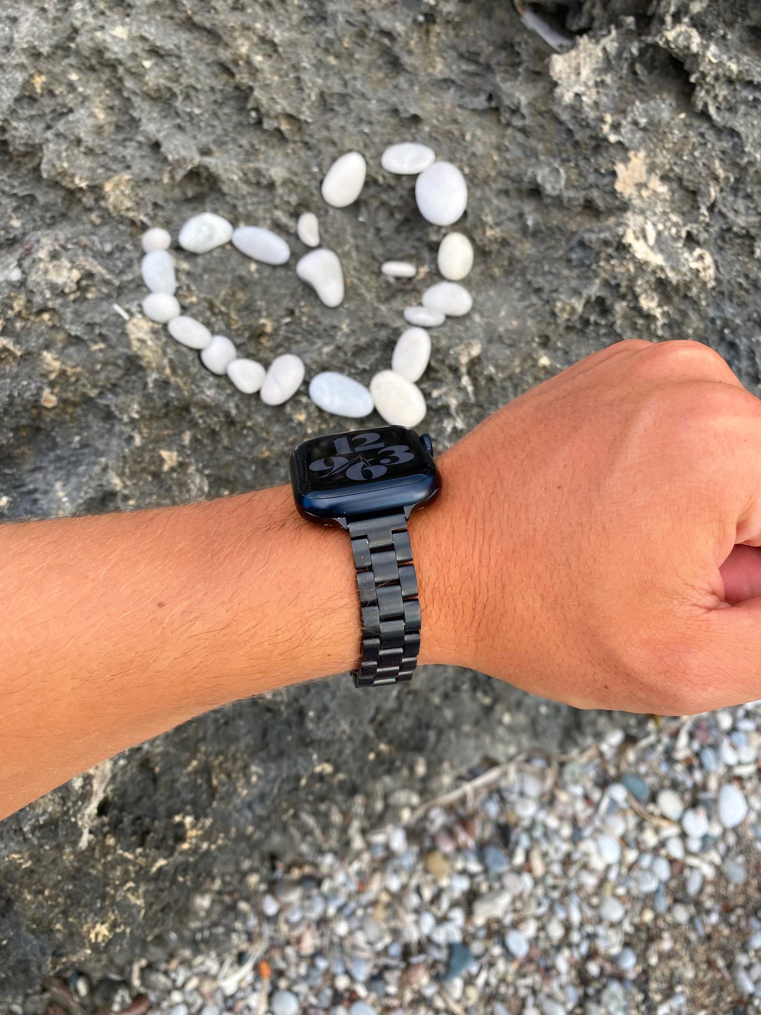Apple Watch stalen schakelband slim - zwart