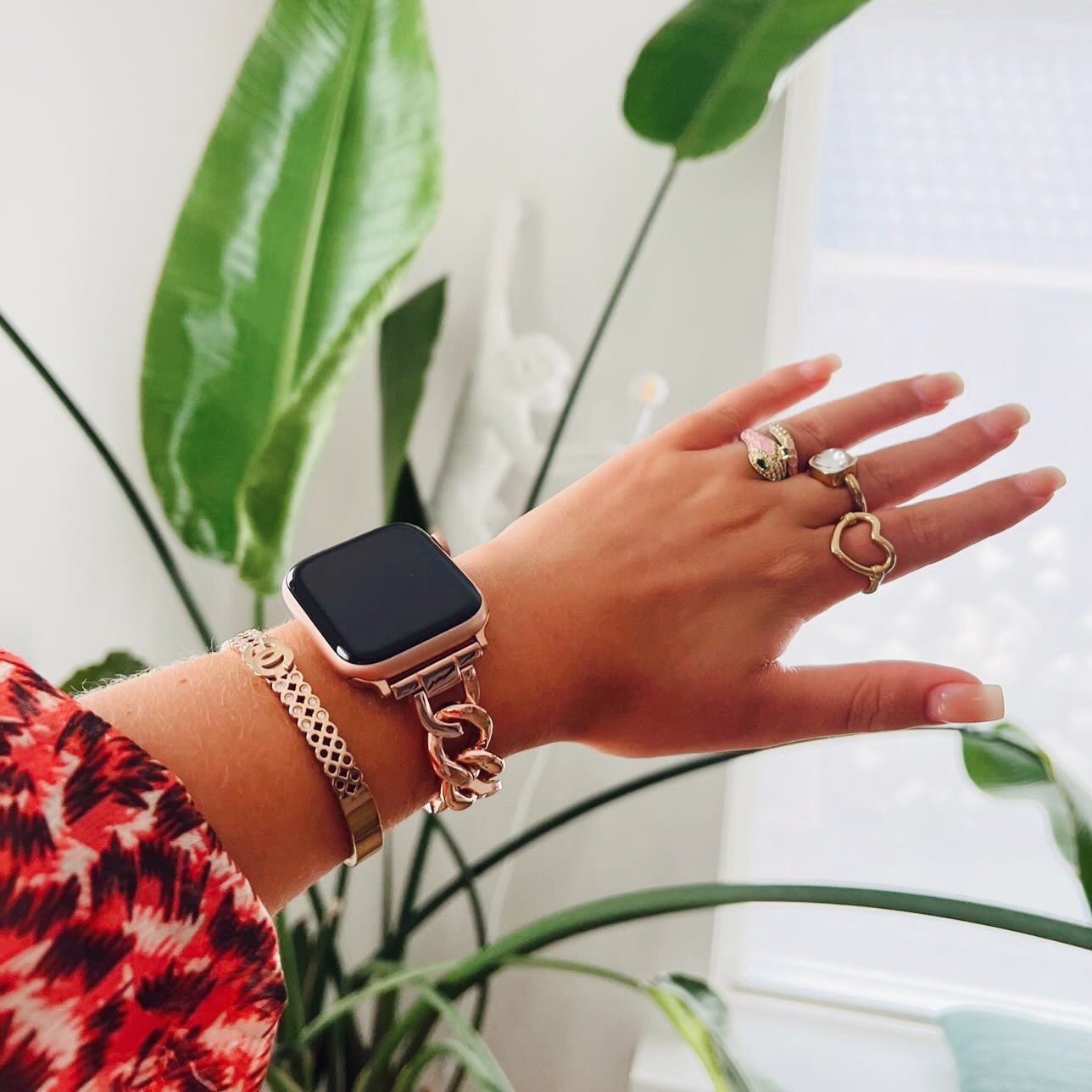 Kettengliederarmband für die Apple Watch – Rose