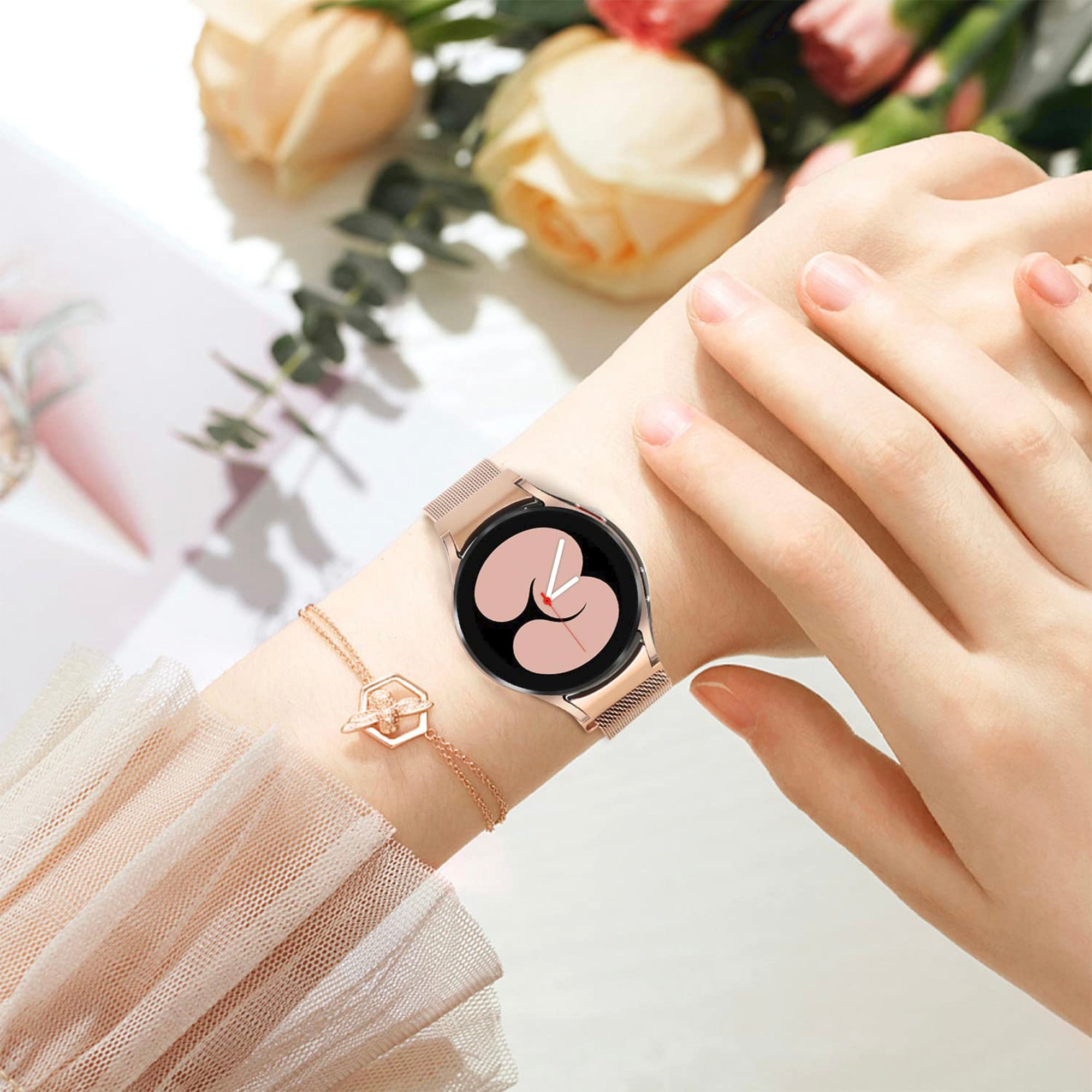 Samsung Galaxy Watch milanese band voor watch 4/5/5pro  - rosé goud