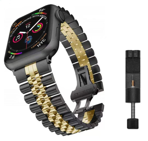 Apple Watch stalen jubilee band - zwart goud