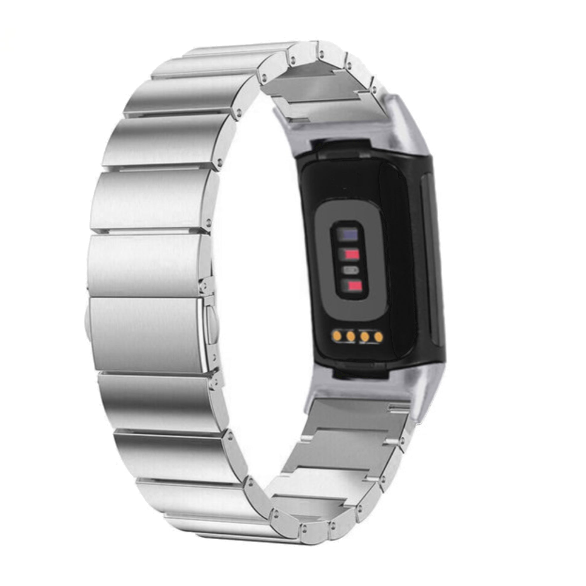 Fitbit charge 5/6 steel link strap - silver