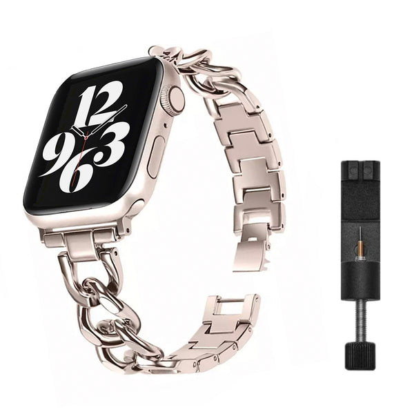 Kettengliederarmband der Apple Watch – Starlight