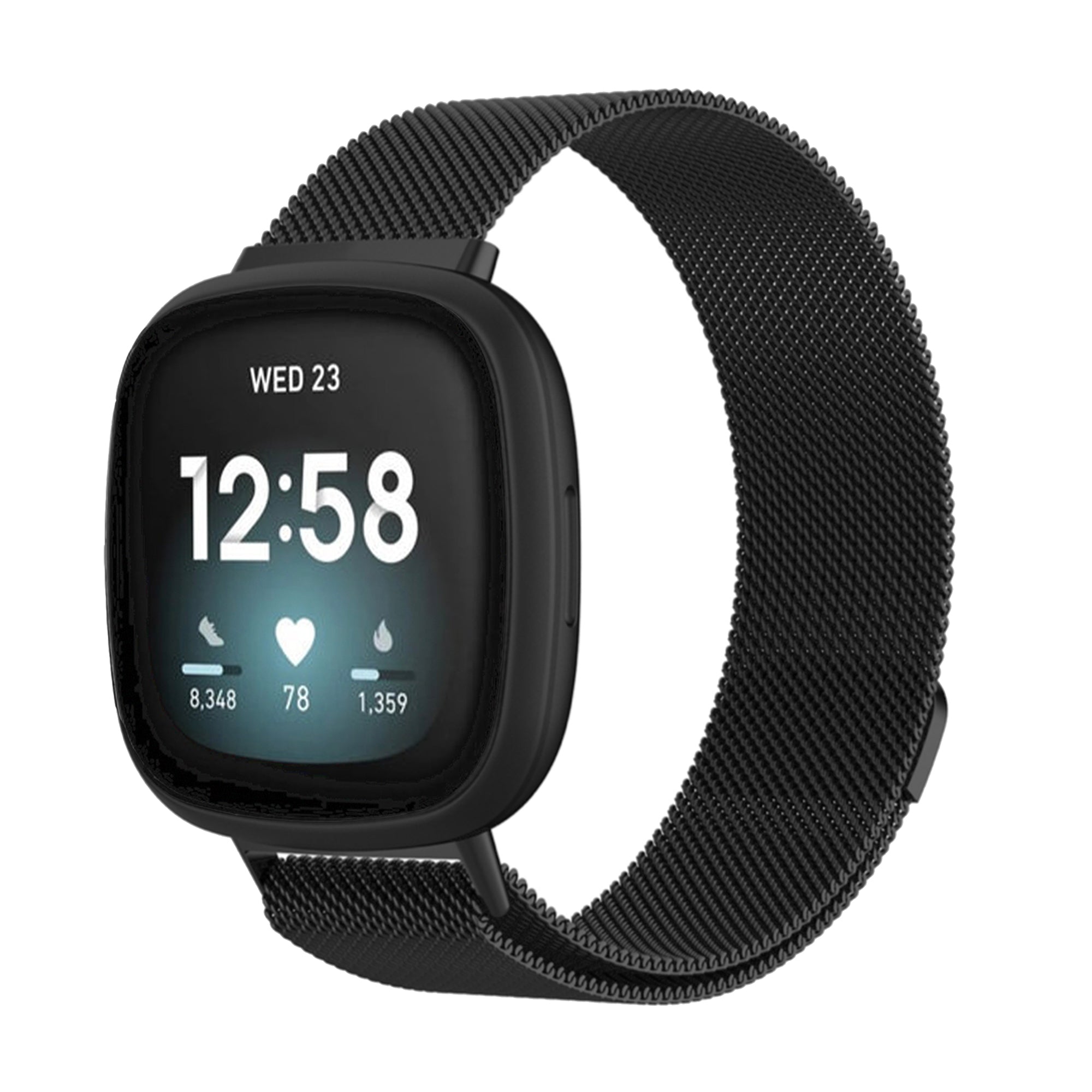 Fitbit Versa 3 / 4 / Sense milanese band - zwart