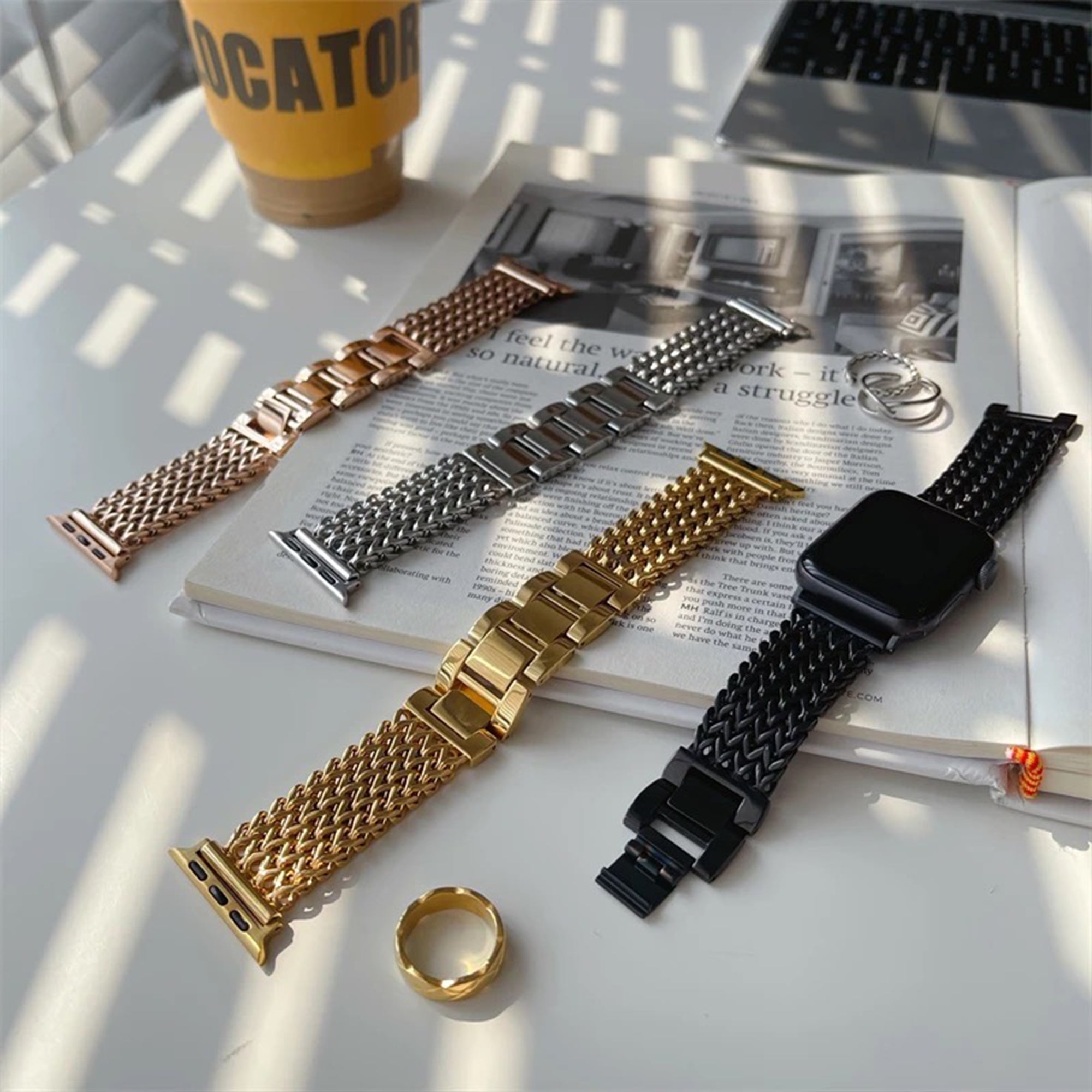 Apple Watch Fischgrätenarmband – Silber